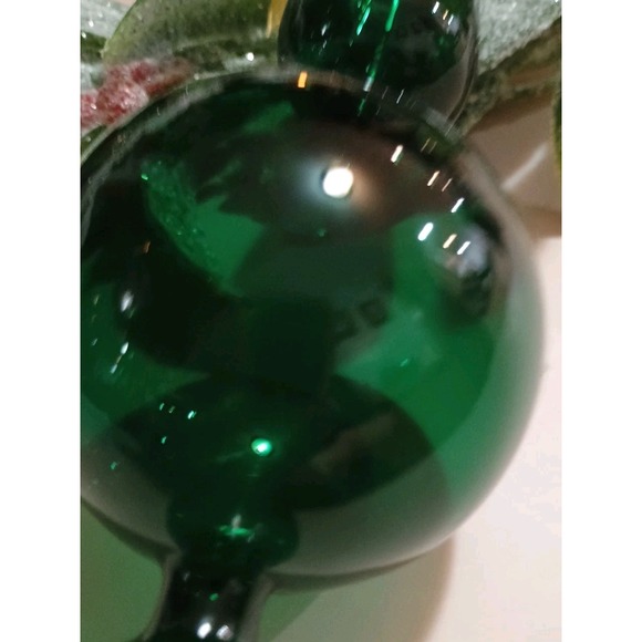 Frontgate Glass Finial Christmas Ornament  Emerald Green Clear - Picture 4 of 5